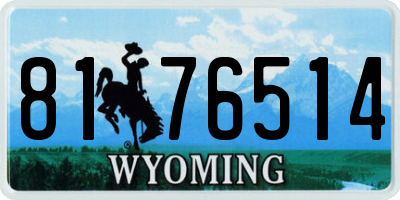 WY license plate 8176514