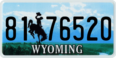 WY license plate 8176520