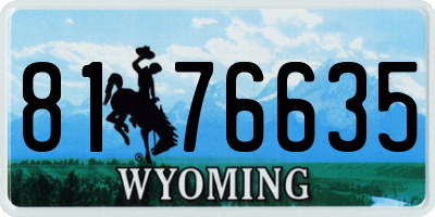 WY license plate 8176635
