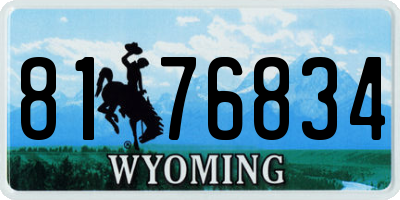 WY license plate 8176834