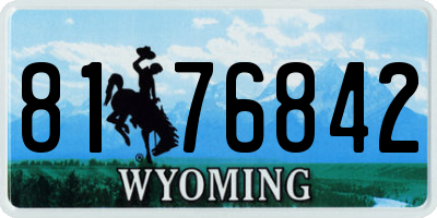WY license plate 8176842