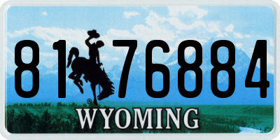 WY license plate 8176884