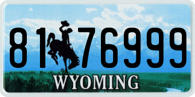 WY license plate 8176999