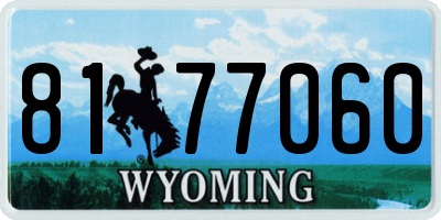 WY license plate 8177060