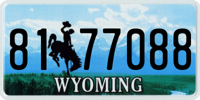 WY license plate 8177088