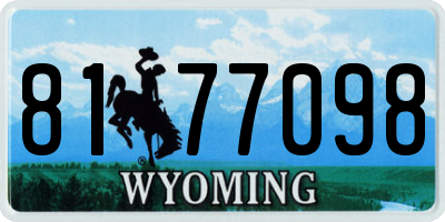 WY license plate 8177098