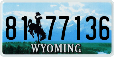 WY license plate 8177136