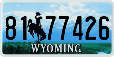 WY license plate 8177426
