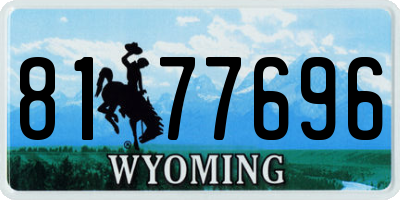 WY license plate 8177696