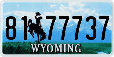 WY license plate 8177737