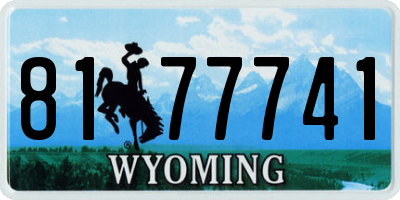 WY license plate 8177741