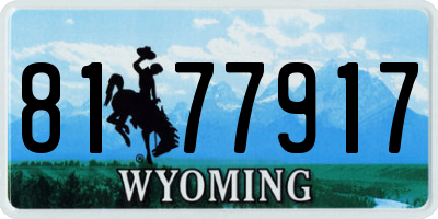 WY license plate 8177917