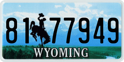 WY license plate 8177949