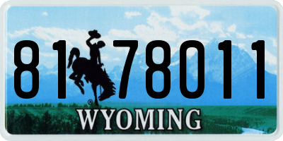WY license plate 8178011