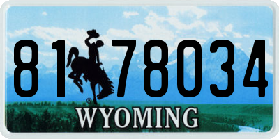 WY license plate 8178034