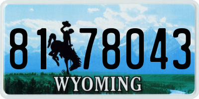 WY license plate 8178043