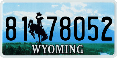 WY license plate 8178052
