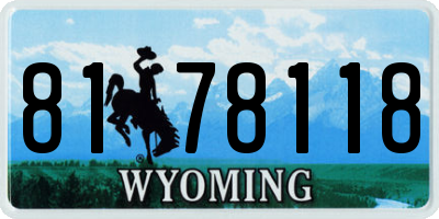 WY license plate 8178118