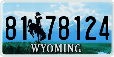 WY license plate 8178124