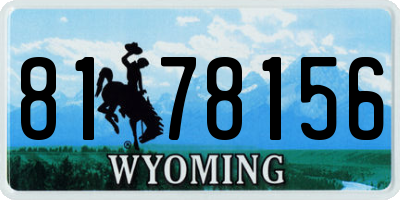 WY license plate 8178156