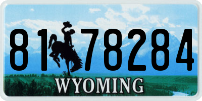 WY license plate 8178284