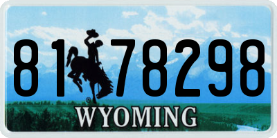 WY license plate 8178298