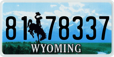 WY license plate 8178337