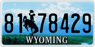 WY license plate 8178429