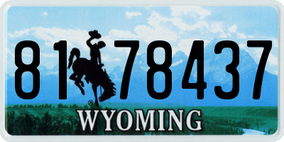 WY license plate 8178437