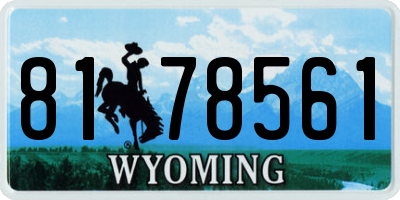 WY license plate 8178561