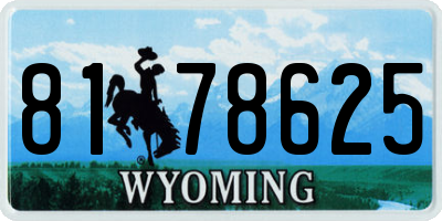 WY license plate 8178625