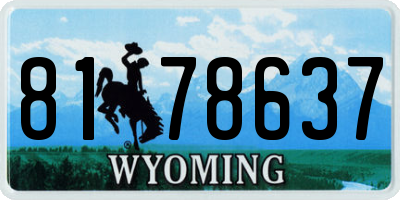 WY license plate 8178637