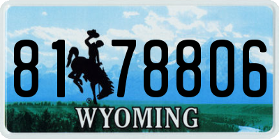 WY license plate 8178806