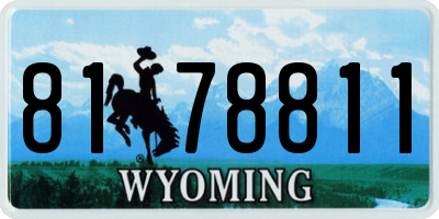 WY license plate 8178811