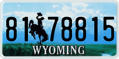 WY license plate 8178815