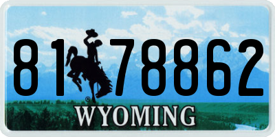 WY license plate 8178862