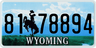 WY license plate 8178894