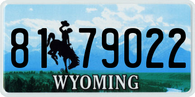 WY license plate 8179022