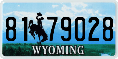 WY license plate 8179028