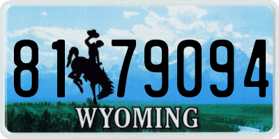 WY license plate 8179094