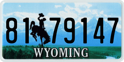 WY license plate 8179147
