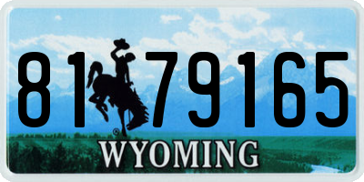 WY license plate 8179165