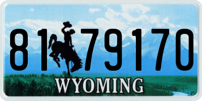 WY license plate 8179170