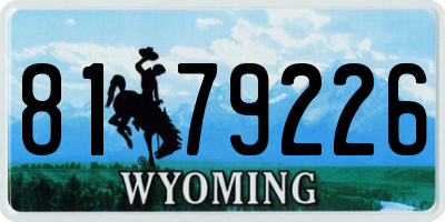 WY license plate 8179226