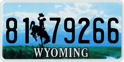 WY license plate 8179266