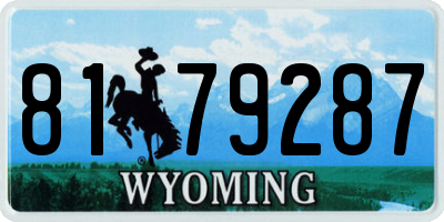 WY license plate 8179287
