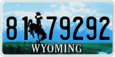 WY license plate 8179292