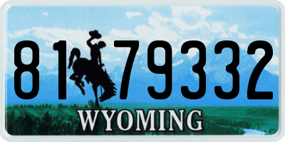 WY license plate 8179332
