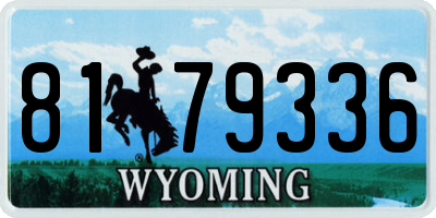 WY license plate 8179336