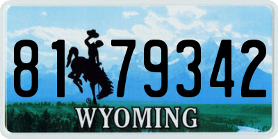 WY license plate 8179342